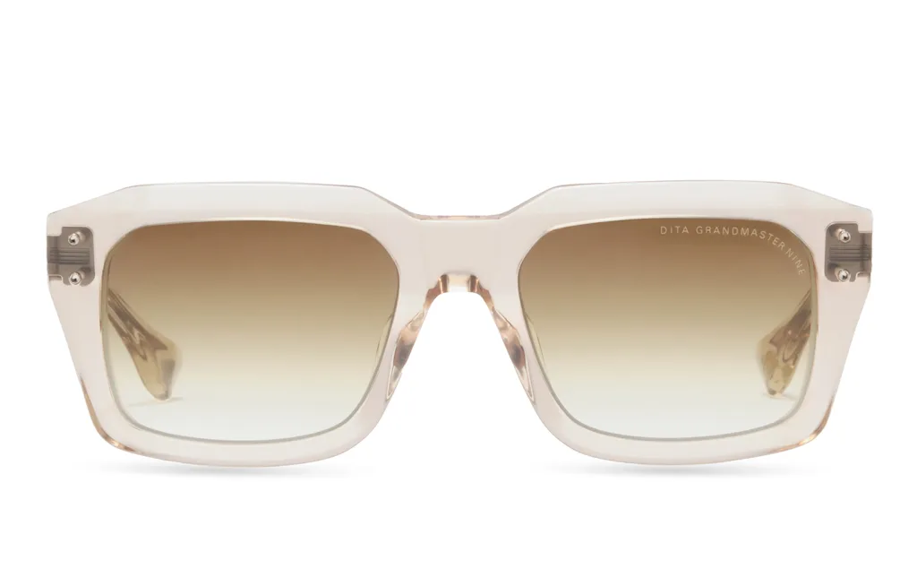 Dita GRANDMASTER-NINE KHAKI CRYSTAL - ANTIQUE SILVER, Beżowy