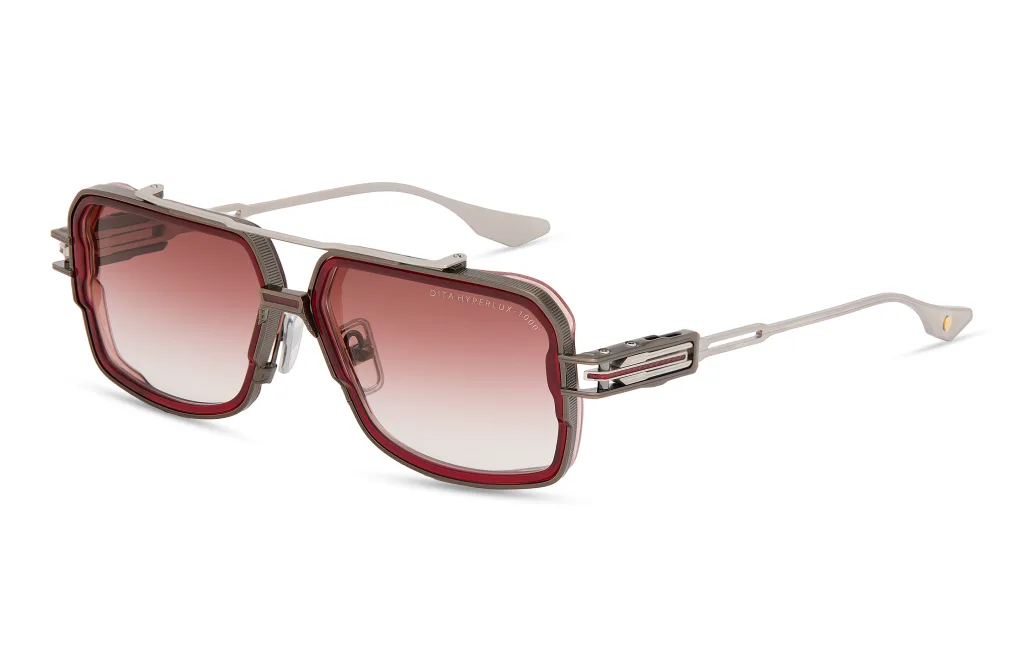 Dita HYPERLUX-1000 Kolor: RUBY - ANTIQUE COCOA BEAN - MATTE SILVER, Kolor oprawy: Czerwony
