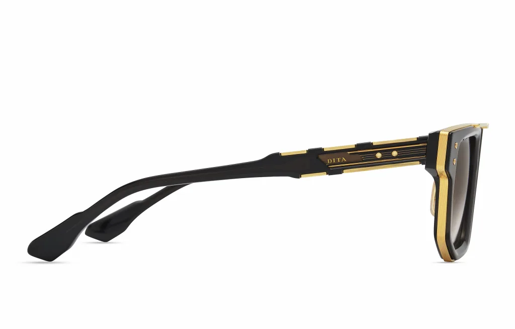Dita MACH-NINE BLACK GLASS - YELLOW GOLD, Czarny