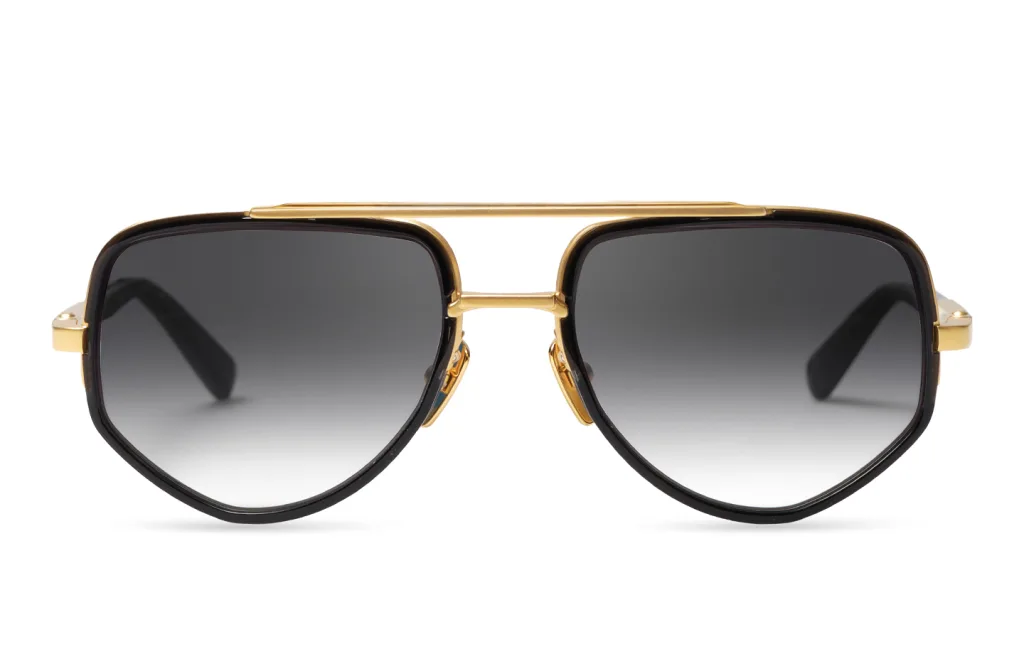 Dita MACH-X BLACK GLASS - MATTE YELLOW GOLD, Czarny