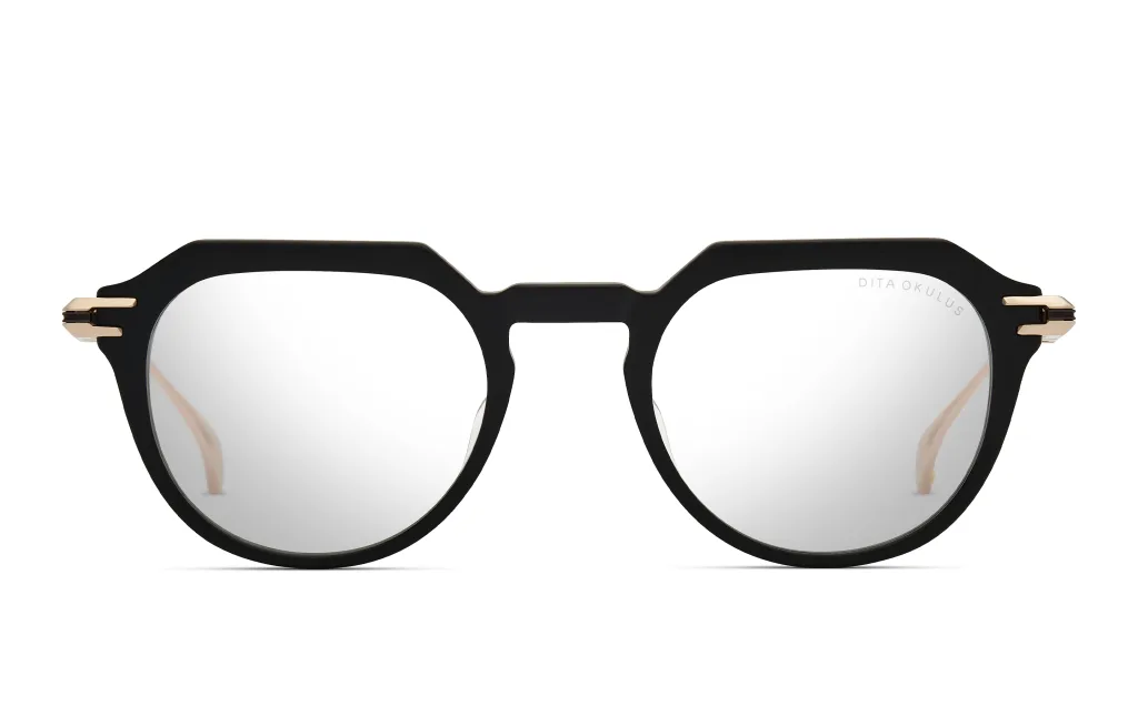 Dita OKULUS BLACK - WHITE GOLD - BLACK IRON, Czarny