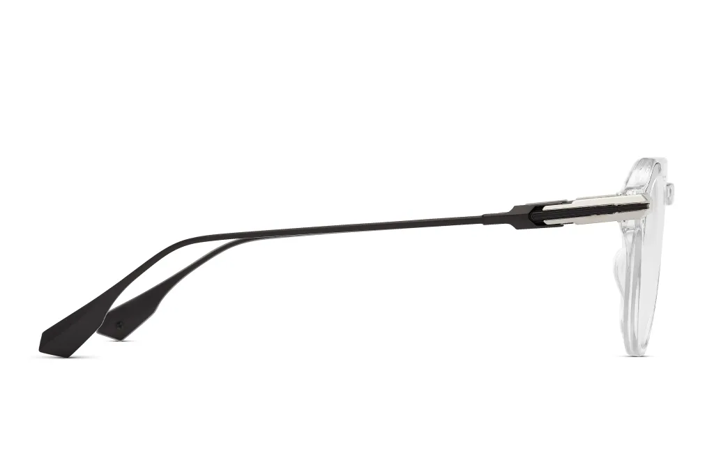 Dita OKULUS CRYSTAL CLEAR - SHINY SILVER - BLACK IRON, Transparentny