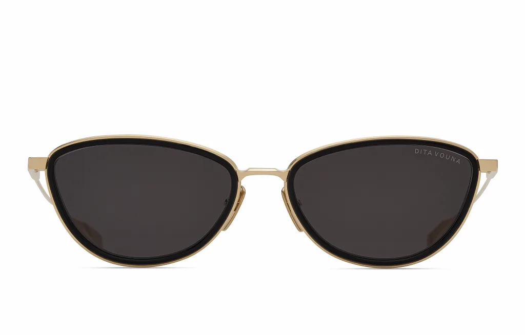Dita VOUNA WHITE GOLD - BLACK GLASS, Złoty