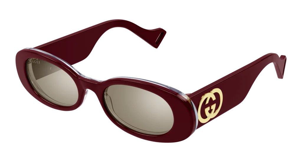 Gucci GG0517S Kolor: BURGUNDY-BROWN, Kolor oprawy: Czerwony