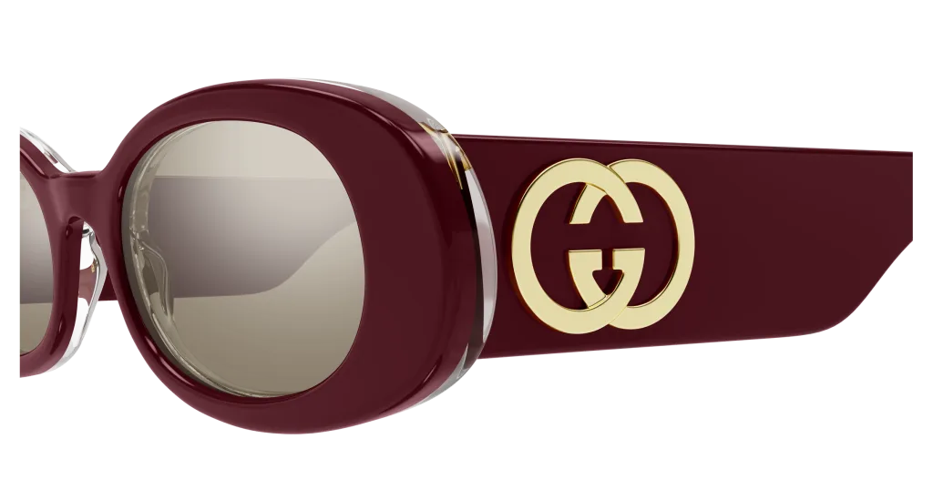 Gucci GG0517S Kolor: BURGUNDY-BROWN, Kolor oprawy: Czerwony