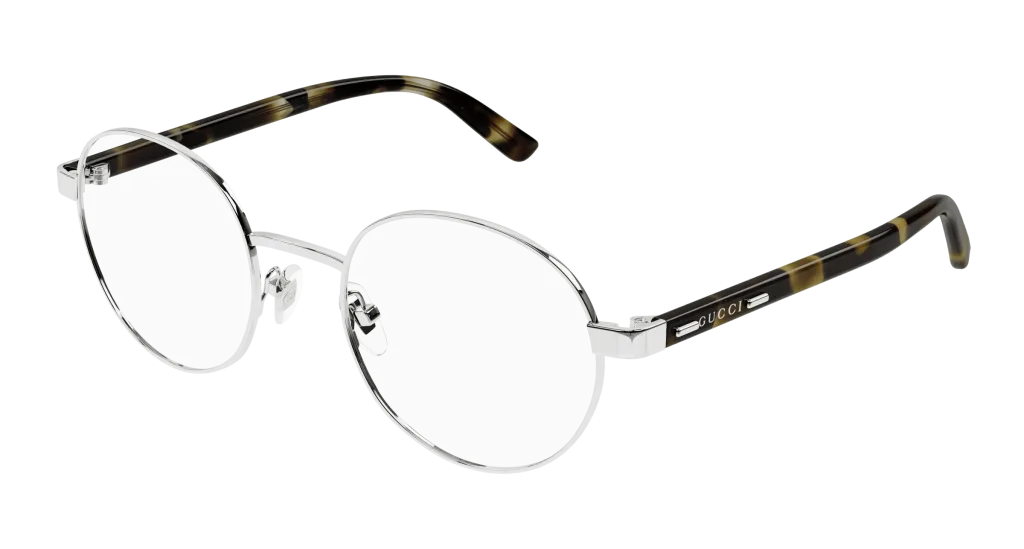Gucci GG1585O Kolor: SILVER-HAVANA-TRANSPARENT, Kolor oprawy: Srebrny