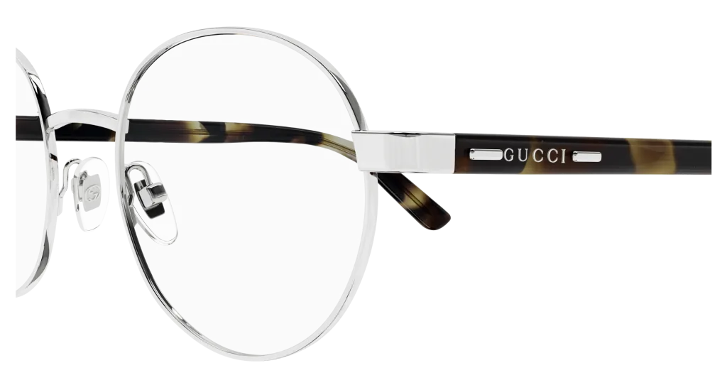 Gucci GG1585O Kolor: SILVER-HAVANA-TRANSPARENT, Kolor oprawy: Srebrny