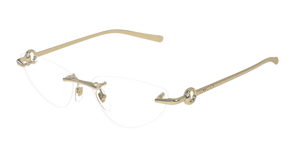 Gucci GG1702O Kolor: GOLD-TRANSPARENT, Kolor oprawy: Złoty