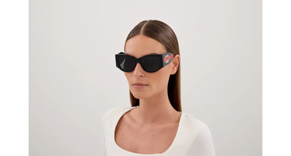 Gucci GG2115S Kolor: BLACK-GREEN-GREY, Kolor oprawy: Czarny