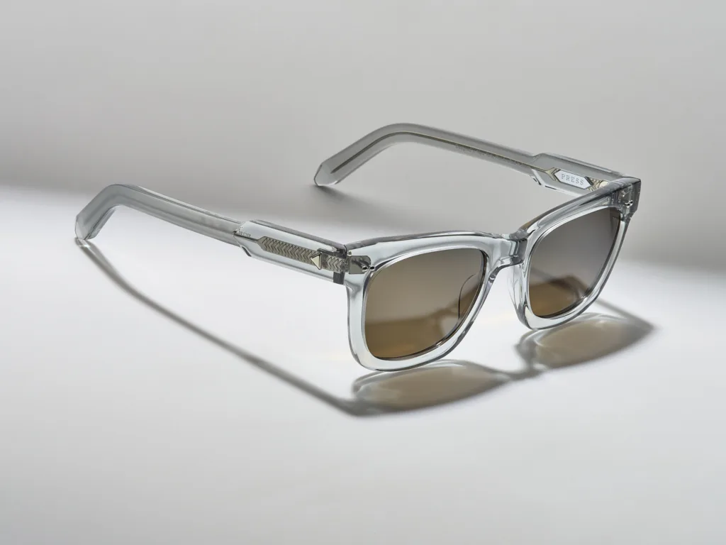 Press THE CANDY MAN Kolor: TI009 SMOKE CRYSTAL / SILVER, Kolor oprawy: Transparentny