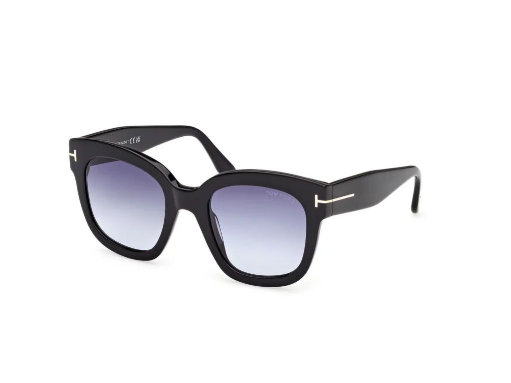 Tom Ford BEATRIX-02 FT0613 01W BLACK / BLUE GRADIENT, Czarny