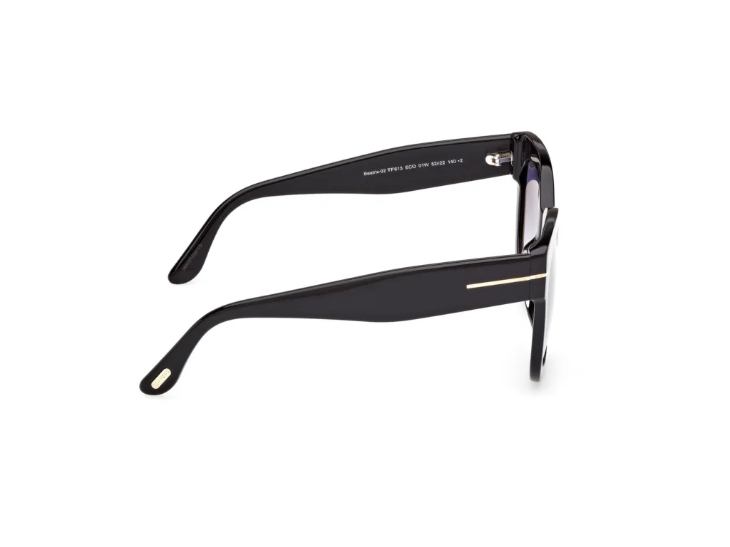 Tom Ford BEATRIX-02 FT0613 01W BLACK / BLUE GRADIENT, Czarny