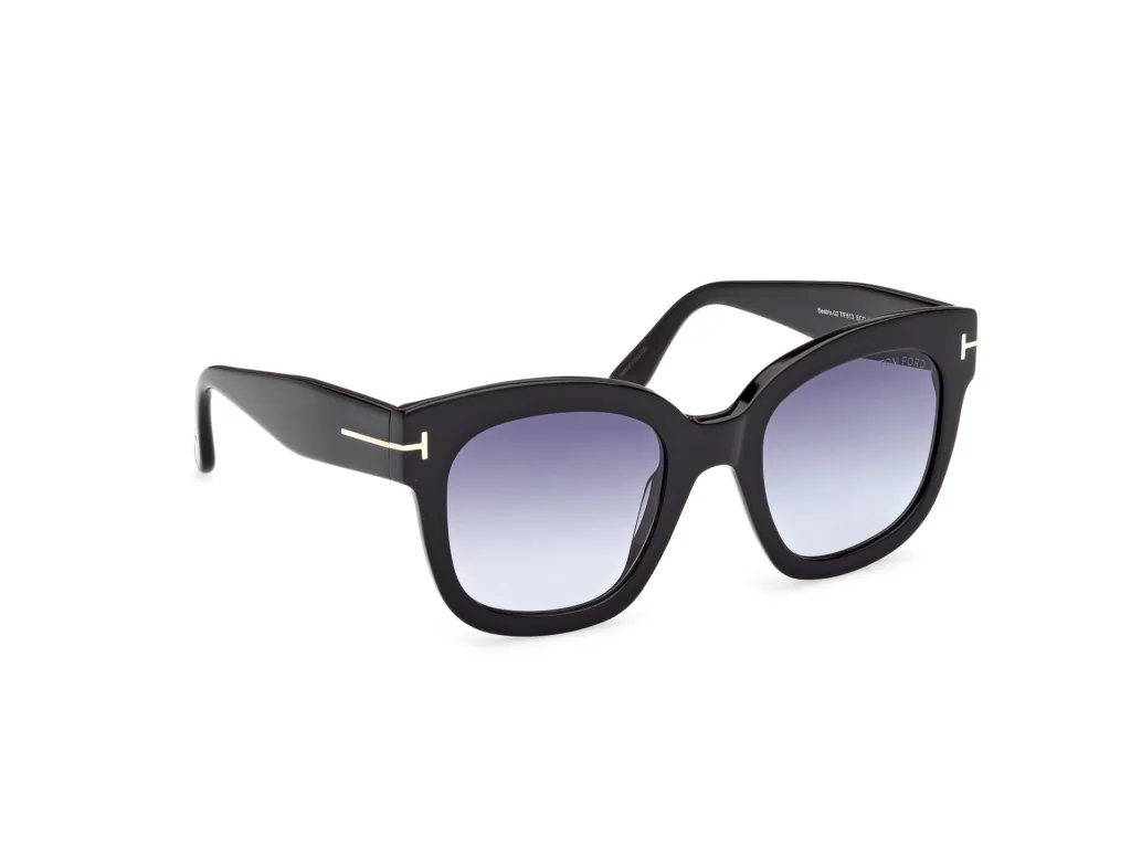 Tom Ford BEATRIX-02 FT0613 01W BLACK / BLUE GRADIENT, Czarny