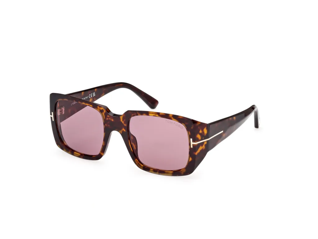 Tom Ford RYDER-02 FT1035 Kolor: 52Y SHINY DARK HAVANA / VIOLET, Kolor oprawy: Wzór havana