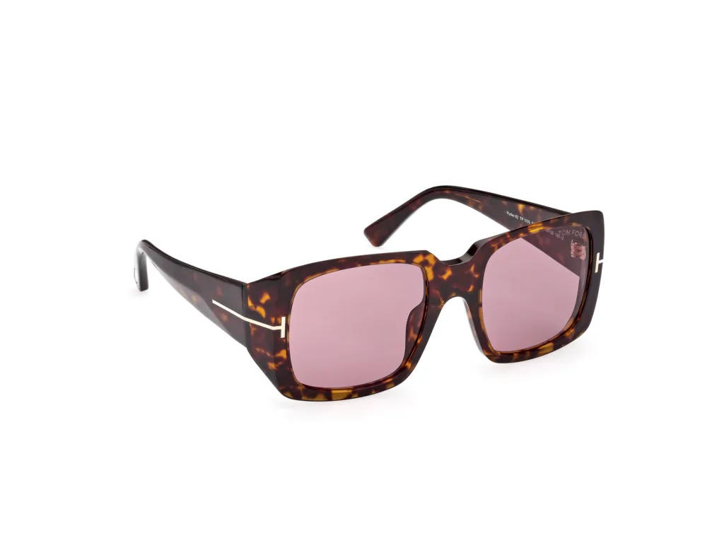 Tom Ford RYDER-02 FT1035 Kolor: 52Y SHINY DARK HAVANA / VIOLET, Kolor oprawy: Wzór havana
