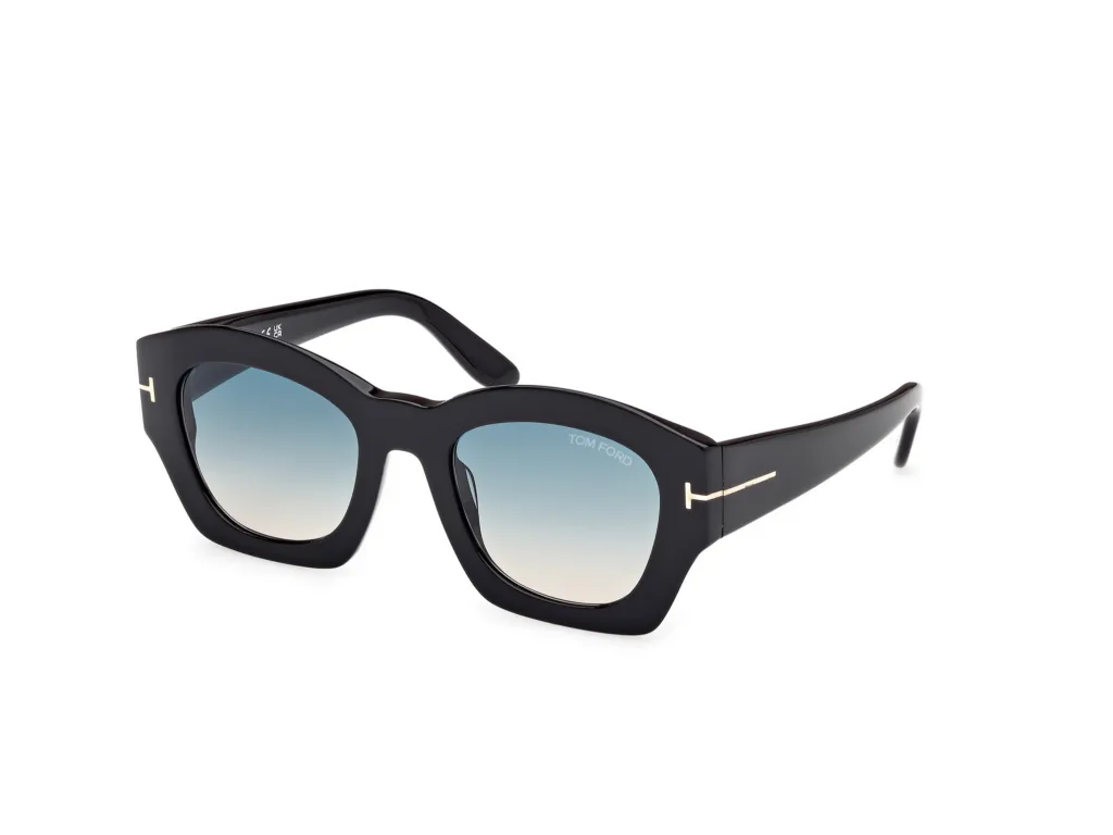 Tom Ford GUILLIANA FT1083 Kolor: 01P SHINY BLACK / GRADIENT GREEN, Kolor oprawy: Czarny