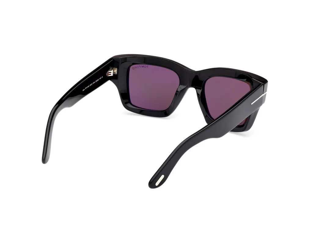 Tom Ford ILIAS FT1154 01A SHINY BLACK / SMOKE, Czarny