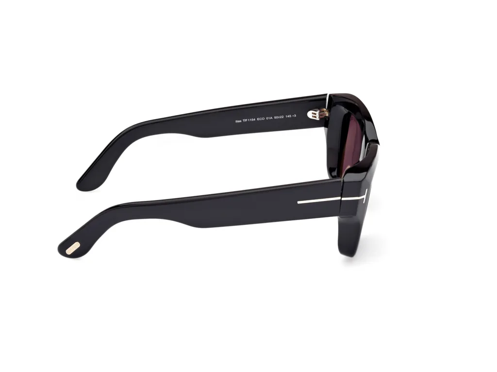 Tom Ford ILIAS FT1154 01A SHINY BLACK / SMOKE, Czarny