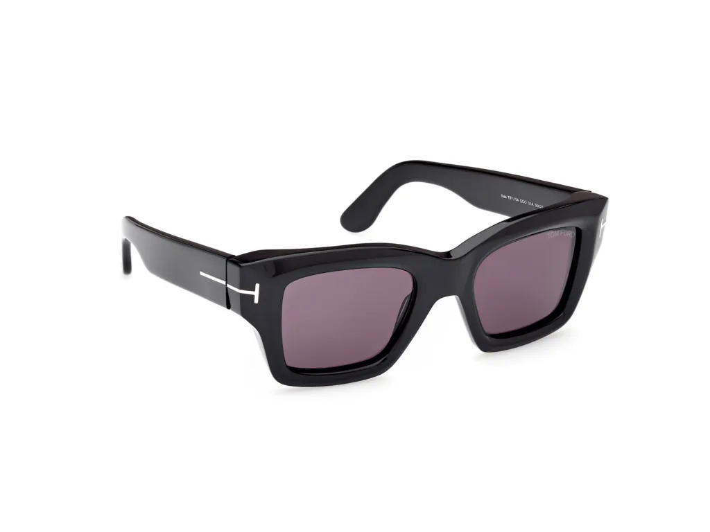 Tom Ford ILIAS FT1154 01A SHINY BLACK / SMOKE, Czarny