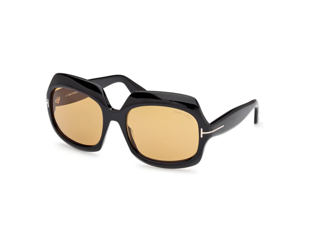 Tom Ford REN FT1155 Kolor: 01E SHINY BLACK / YELLOW, Kolor oprawy: Czarny