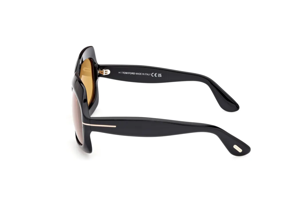 Tom Ford REN FT1155 Kolor: 01E SHINY BLACK / YELLOW, Kolor oprawy: Czarny