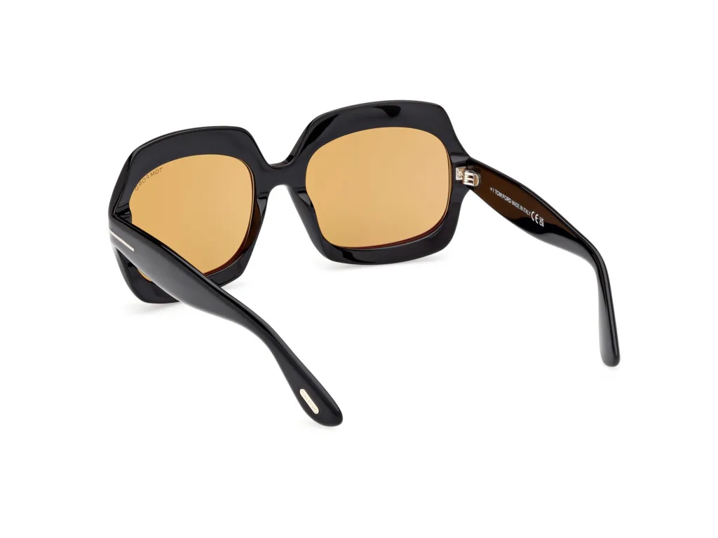 Tom Ford REN FT1155 Kolor: 01E SHINY BLACK / YELLOW, Kolor oprawy: Czarny