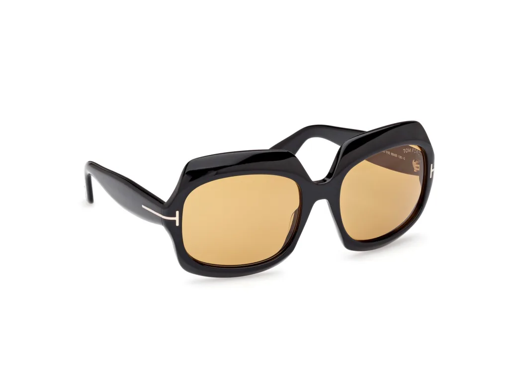 Tom Ford REN FT1155 Kolor: 01E SHINY BLACK / YELLOW, Kolor oprawy: Czarny