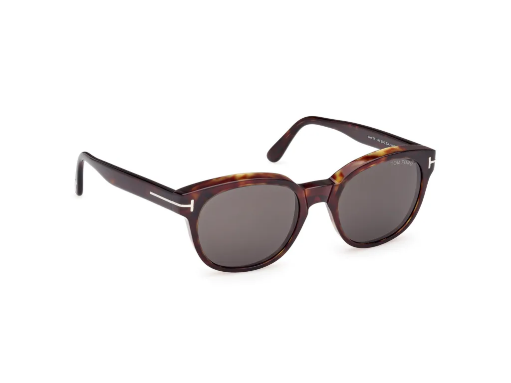 Tom Ford MERT FT1180 Kolor: 52A DARK HAVANA / SMOKE, Kolor oprawy: Wzór havana