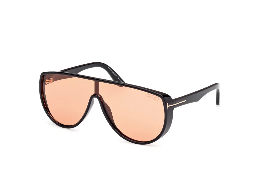 Tom Ford ACHILLES FT1182 Kolor: 05E CZARNY / POMARAŃCZOWY, Kolor oprawy: Czarny