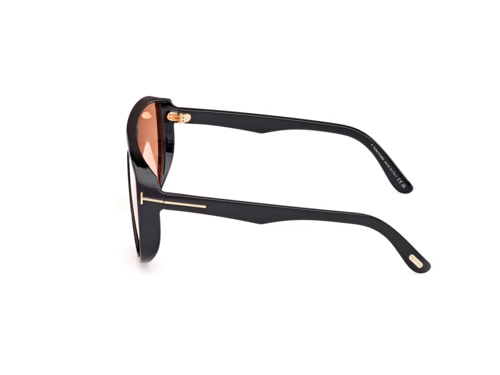 Tom Ford ACHILLES FT1182 Kolor: 05E CZARNY / POMARAŃCZOWY, Kolor oprawy: Czarny