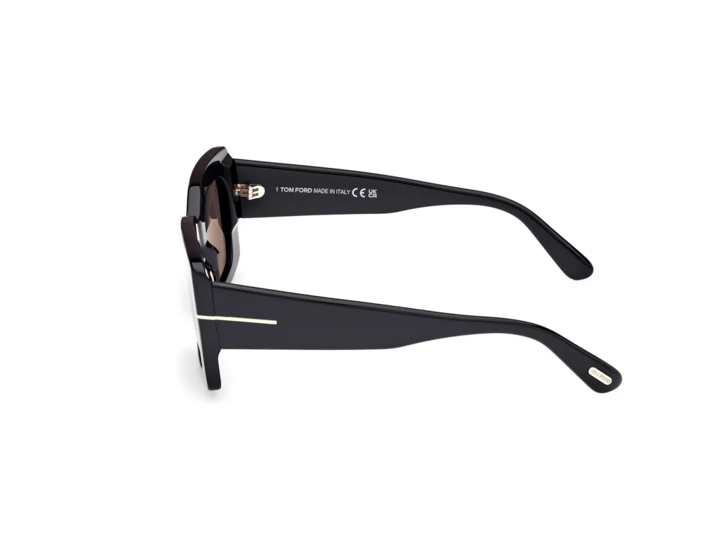 Tom Ford BRIGITTA FT1188 01A SHINY BLACK / SMOKE / GREY, Czarny