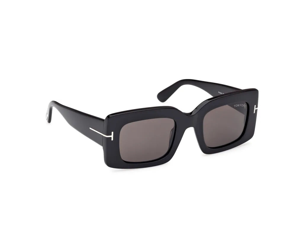 Tom Ford BRIGITTA FT1188 01A SHINY BLACK / SMOKE / GREY, Czarny