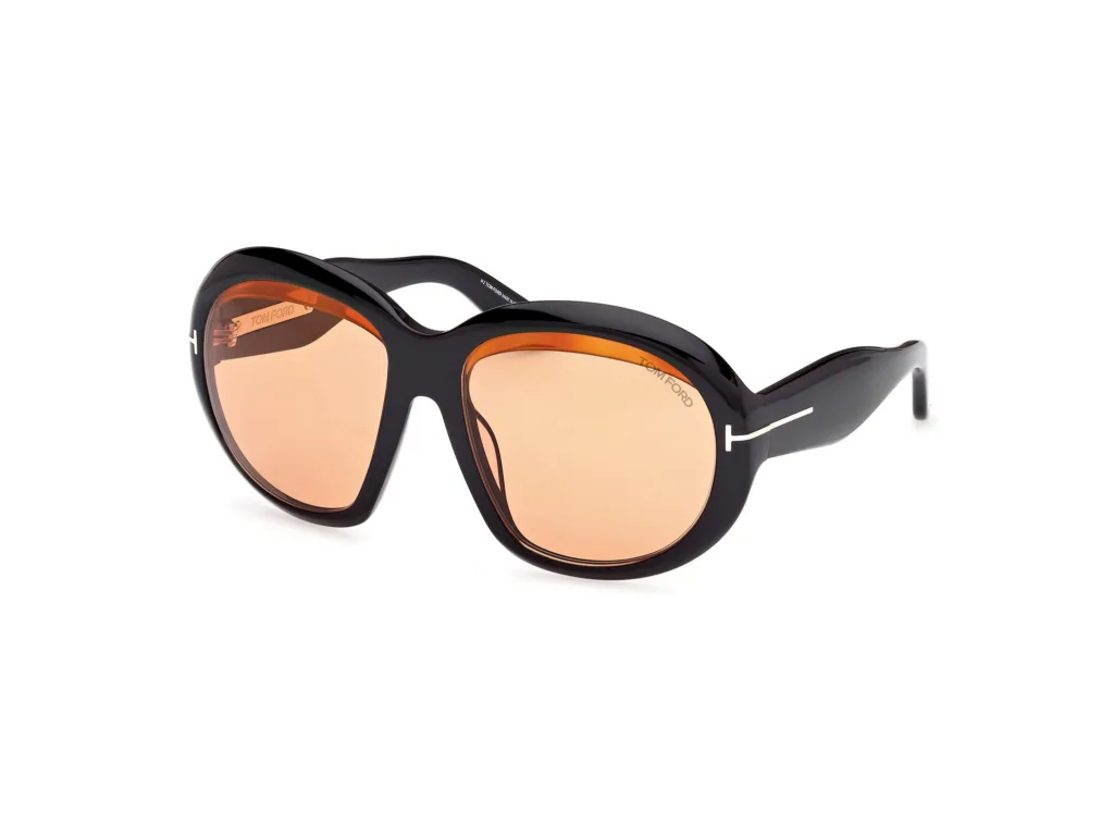 Tom Ford ANGELLICA FT1193 01E BLACK / ORANGE, Czarny