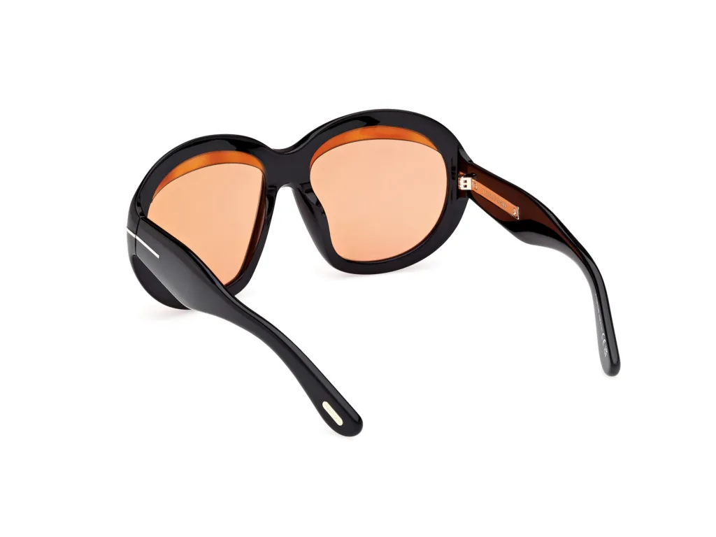 Tom Ford ANGELLICA FT1193 01E BLACK / ORANGE, Czarny