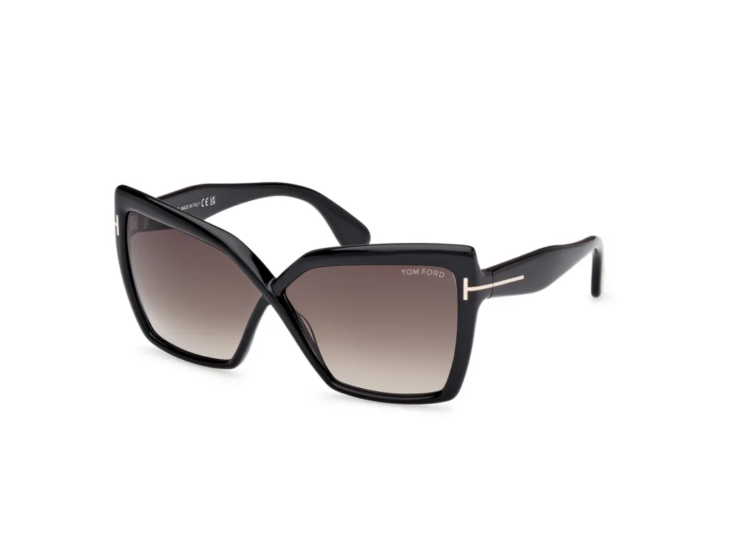 Tom Ford FIORE FT1195 01B BLACK / GRADIENT SMOKE, Czarny