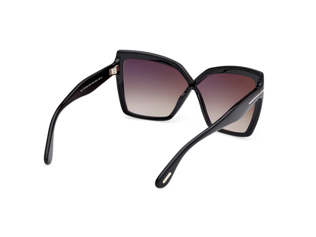 Tom Ford FIORE FT1195 01B BLACK / GRADIENT SMOKE, Czarny