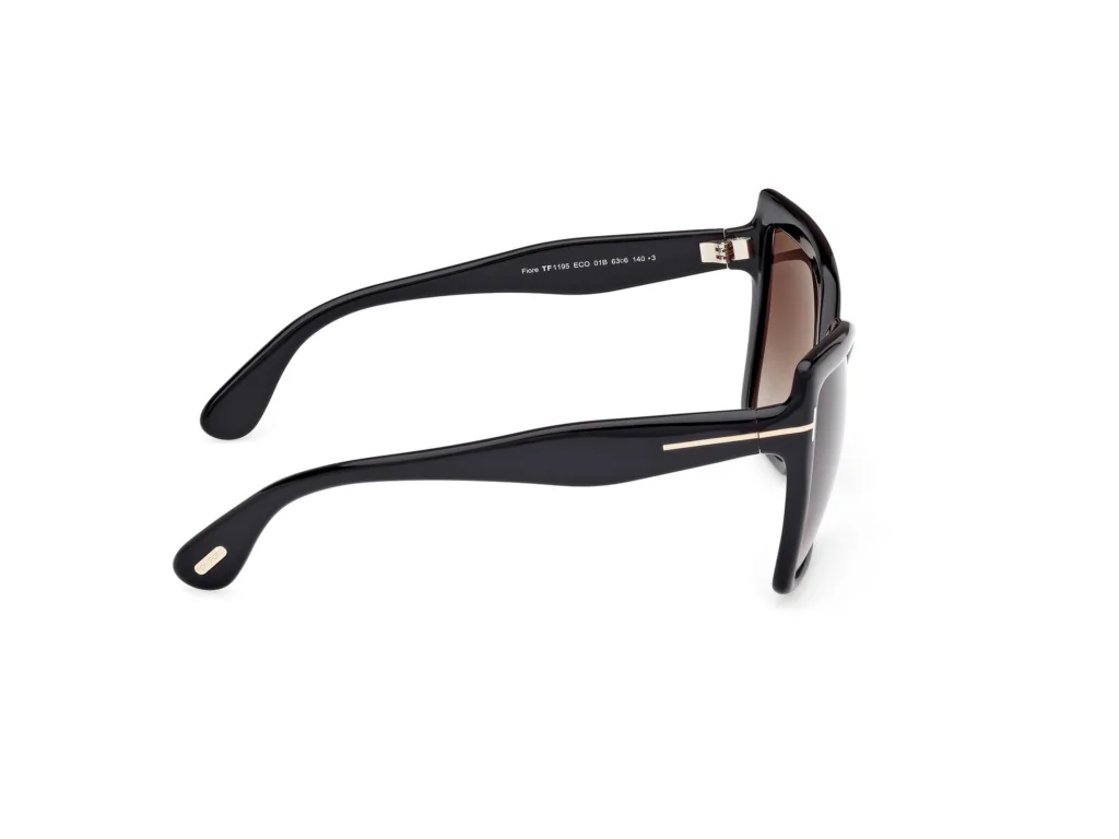 Tom Ford FIORE FT1195 01B BLACK / GRADIENT SMOKE, Czarny