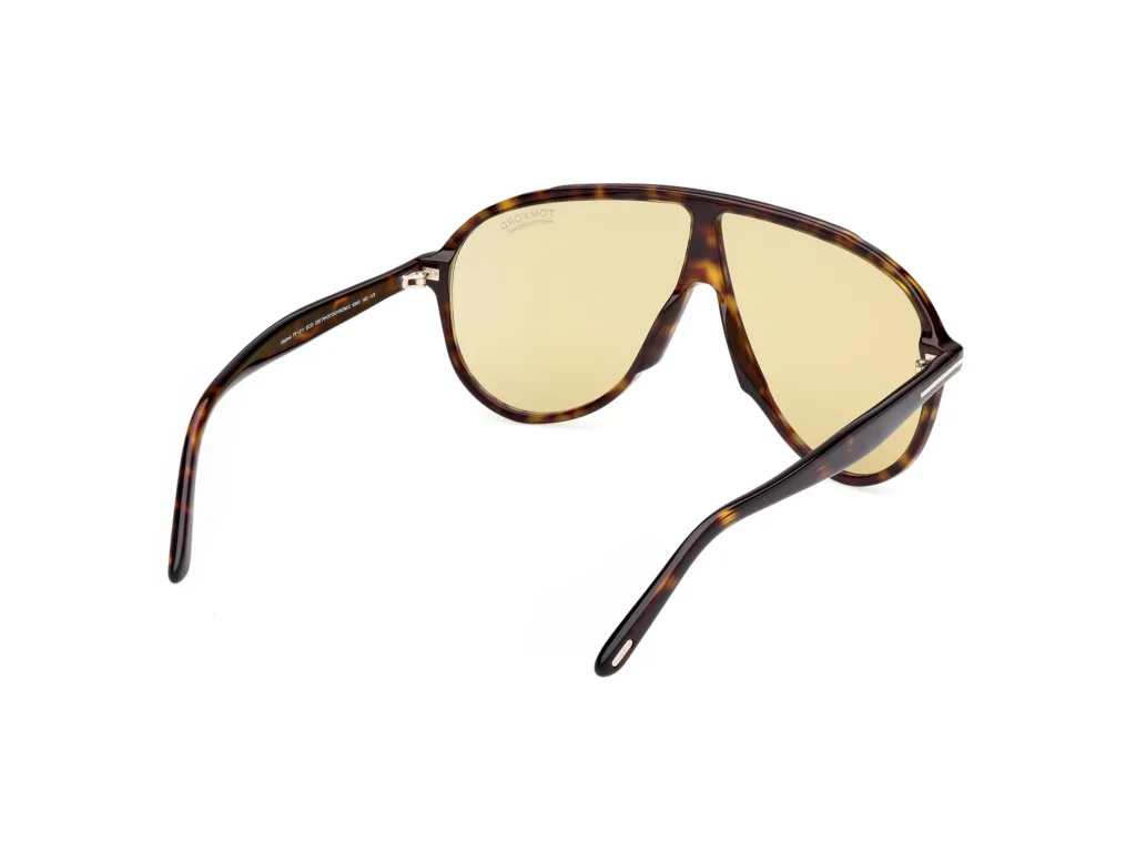 Tom Ford VLADIMIR FT1211 52E SHINY DARK HAVANA / BROWN PHOTOCHROMIC, Wzór havana