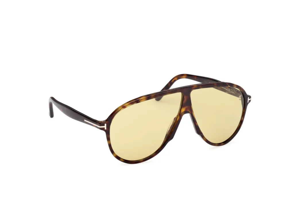 Tom Ford VLADIMIR FT1211 52E SHINY DARK HAVANA / BROWN PHOTOCHROMIC, Wzór havana