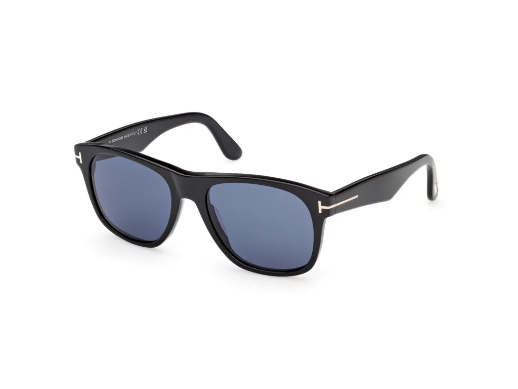 Tom Ford MARLON-02 FT1284 01V SHINY BLACK / BLUE, Czarny