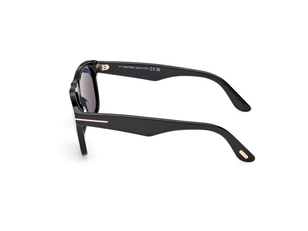 Tom Ford MARLON-02 FT1284 01V SHINY BLACK / BLUE, Czarny