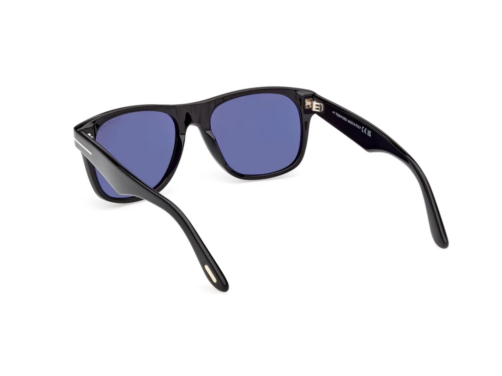 Tom Ford MARLON-02 FT1284 01V SHINY BLACK / BLUE, Czarny