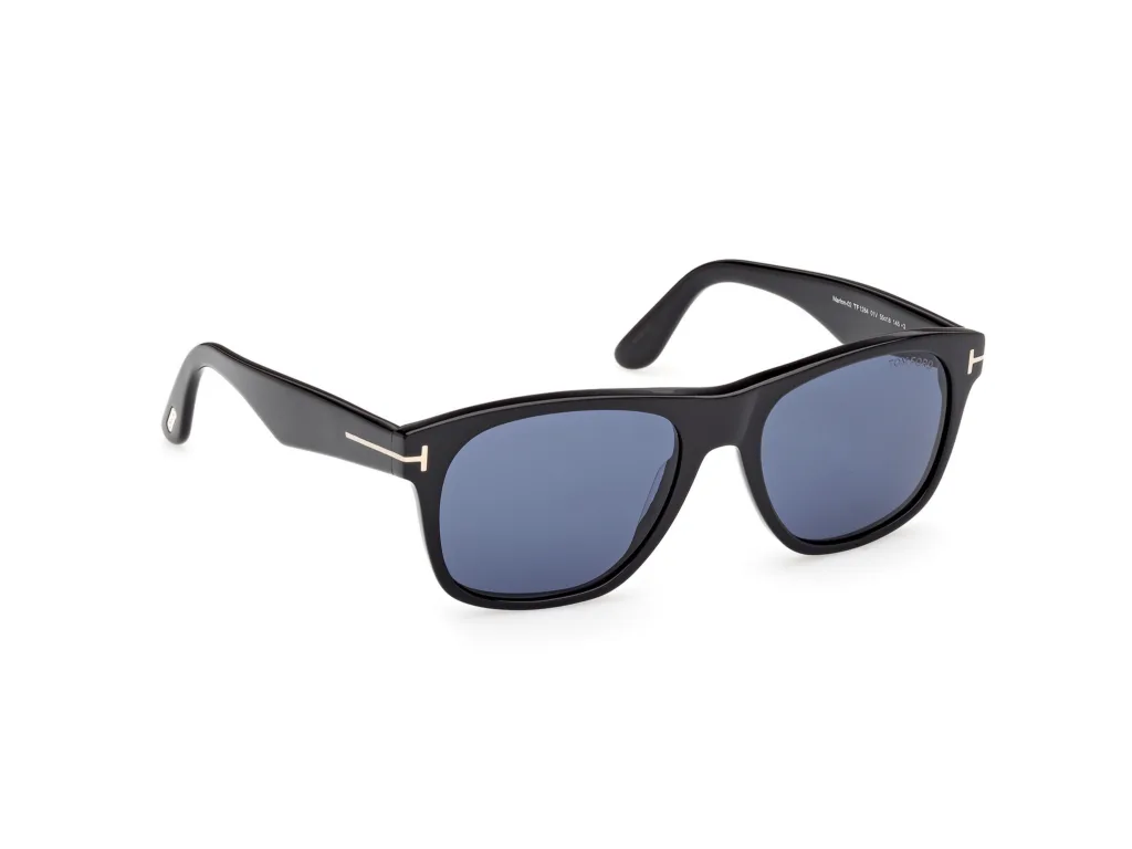 Tom Ford MARLON-02 FT1284 01V SHINY BLACK / BLUE, Czarny