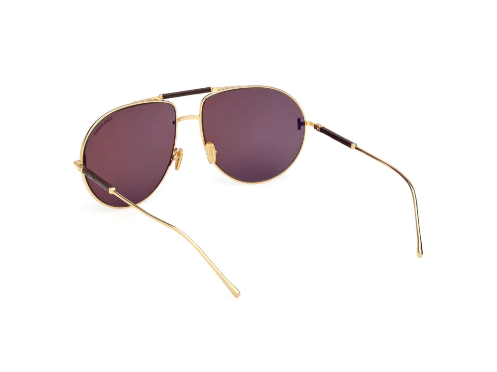 Tom Ford LOU-02 FT1308 30E SHINY DEEP GOLD / BROWN, Złoty