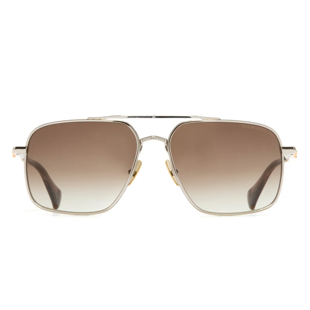 Cutler and Gross GFSN 029 Kolor: 02 SILVER/GOLD, Kolor oprawy: Srebrny