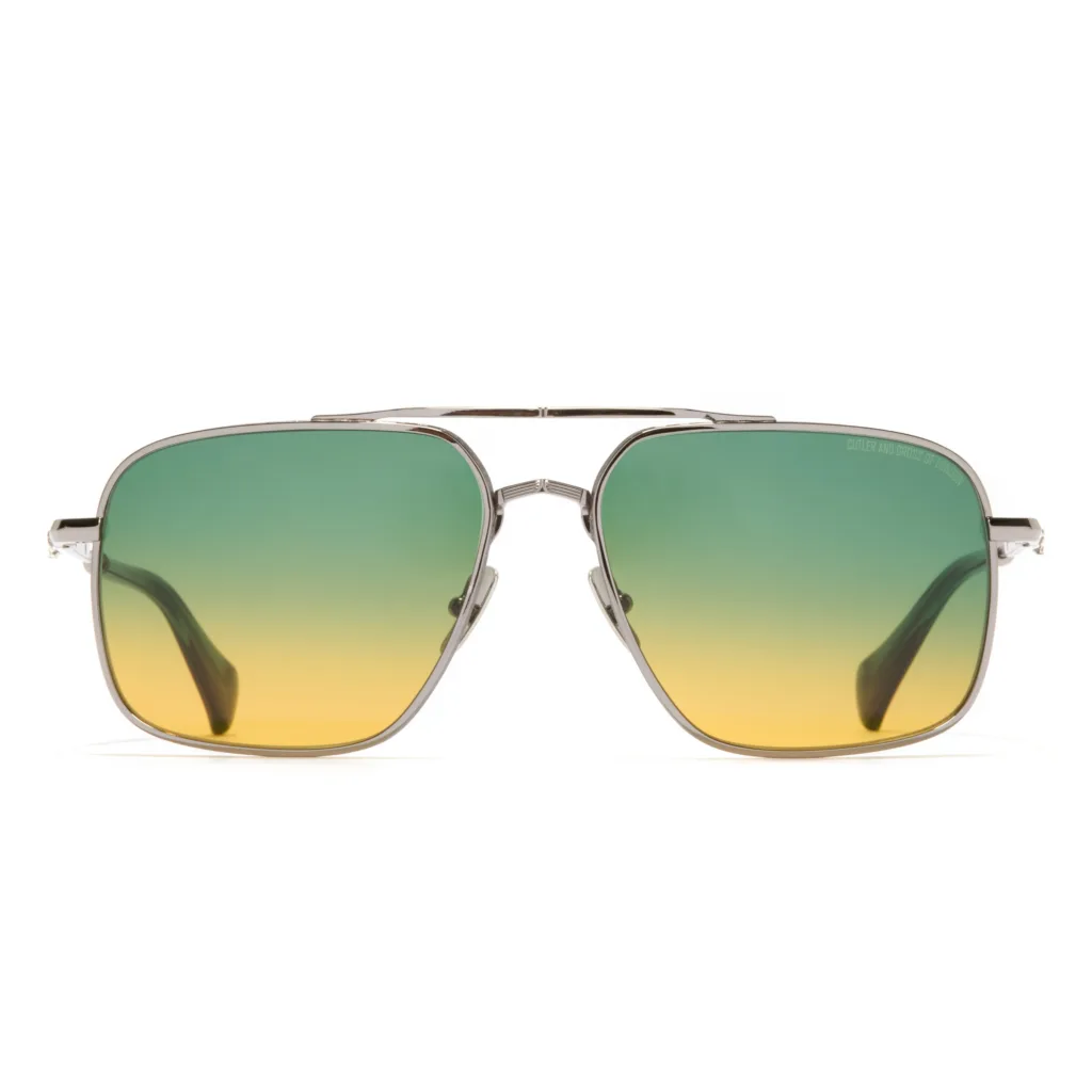 Cutler and Gross GFSN 029 Kolor: 03 GUN METAL/SILVER, Kolor oprawy: Srebrny