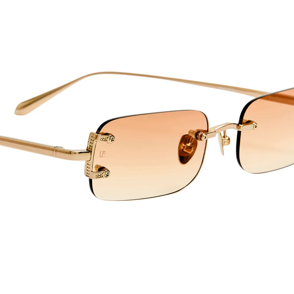 Linda Farrow TAYLOR LFL1131 C16 22K GOLD / CAMEL GRADIENT, Złoty