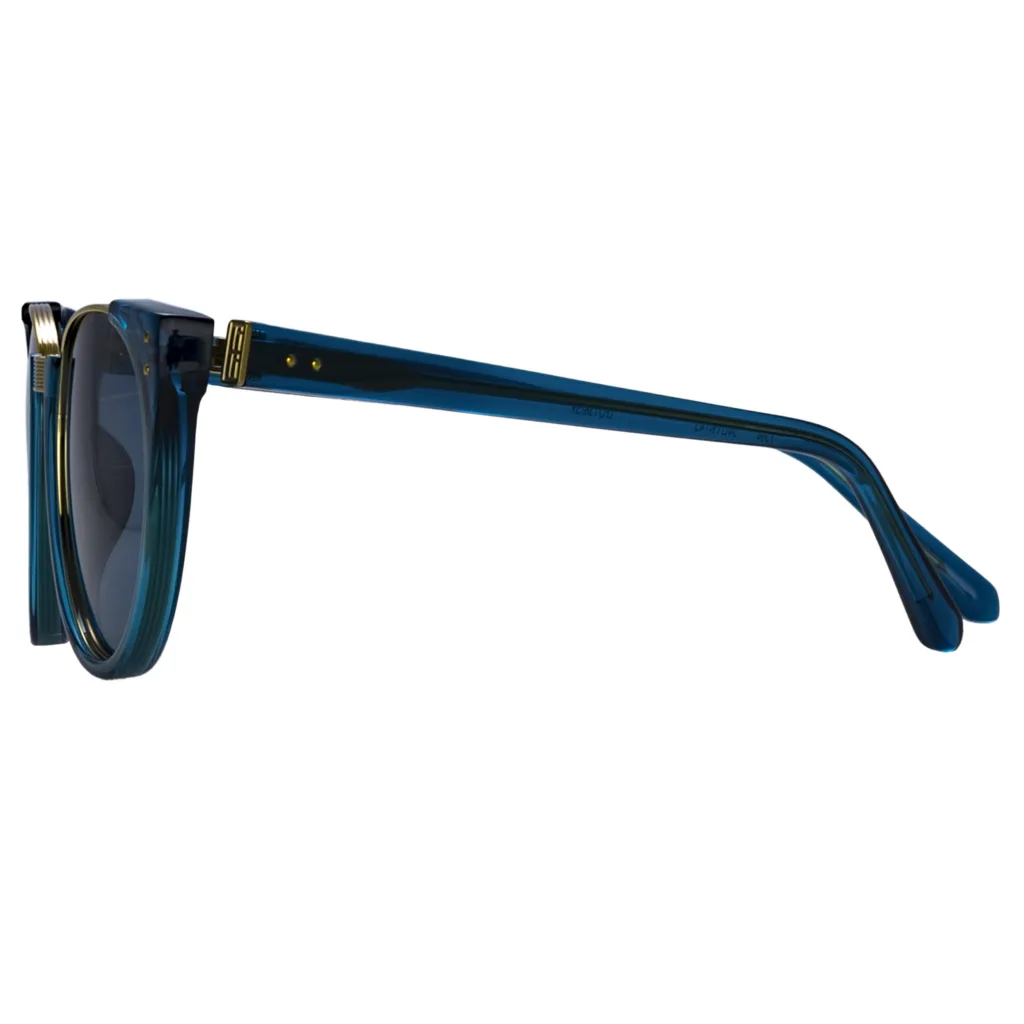 Linda Farrow IRIS LFL136 C59 AQUA TRANSPARENT BLUE / AQUA BLUE, Niebieski
