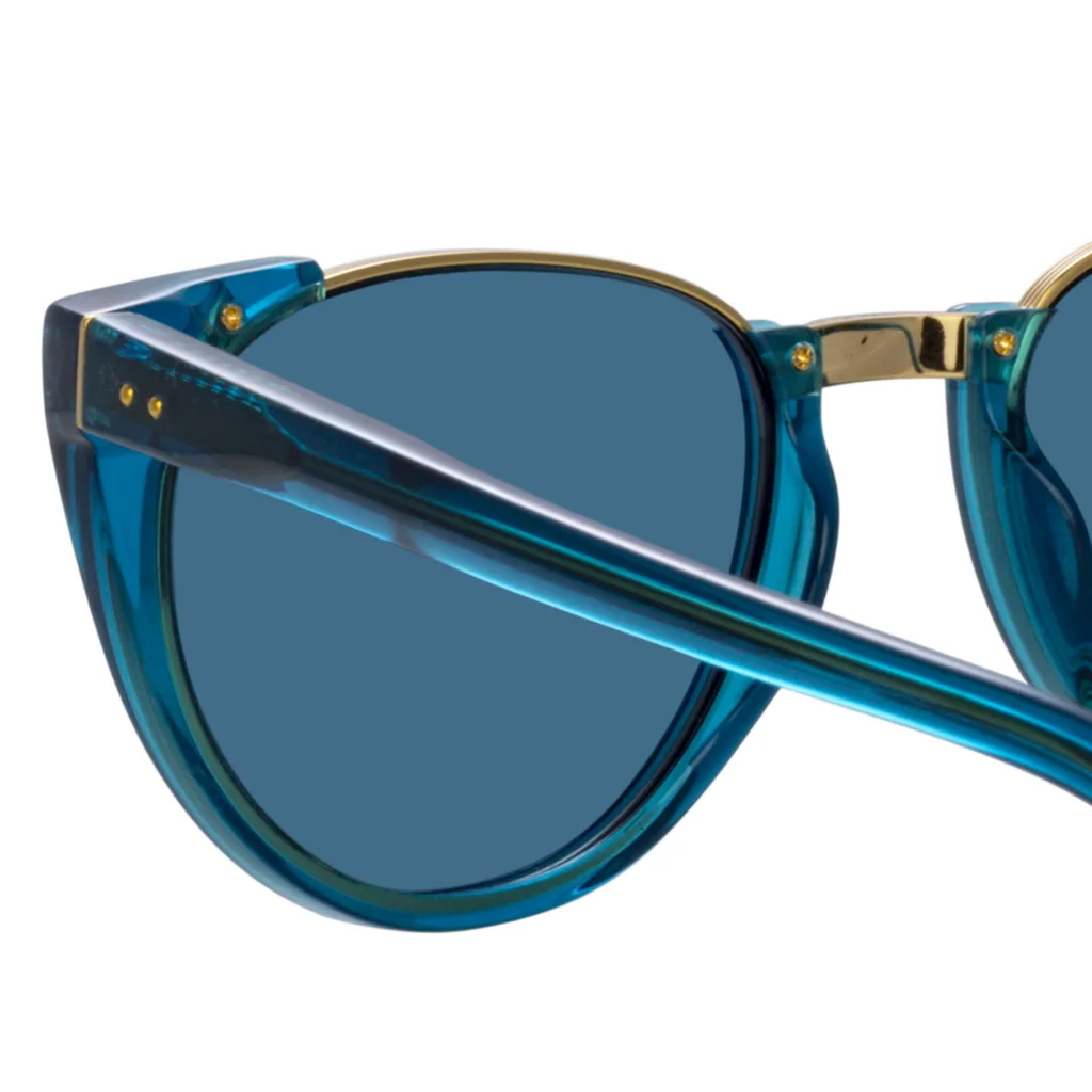 Linda Farrow IRIS LFL136 C59 AQUA TRANSPARENT BLUE / AQUA BLUE, Niebieski