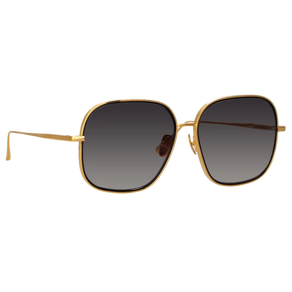 Linda Farrow JULIANA LFL1394 C2 YELLOW GOLD / BLACK / GREY GRAD, Złoty